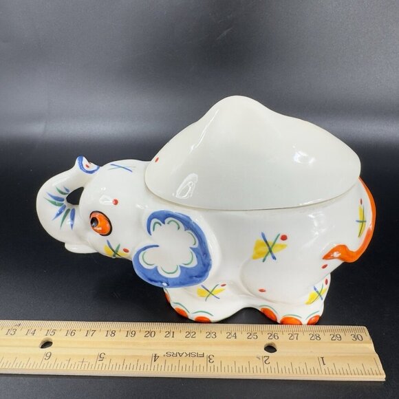 Antique German Pottery Elephant Shaped Sugar And Creamer Set Marked Germany VTG - Picture 7 of 16
